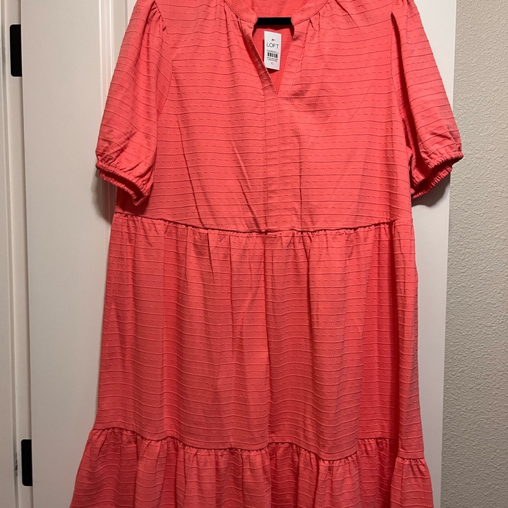Coral Short Sleeve Dress